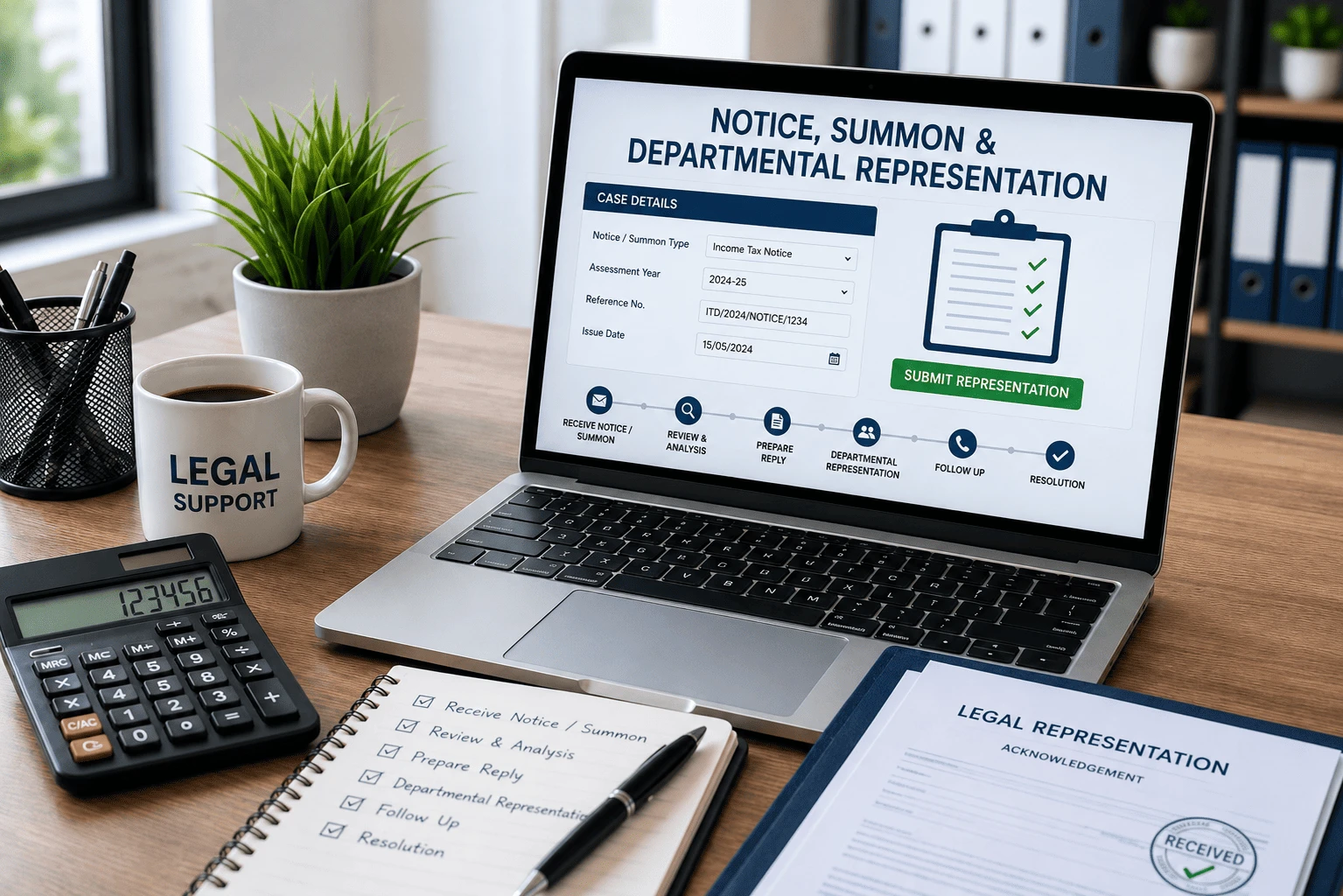 Notice, Summon & Departmental Representation